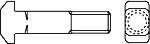 Болт DIN 186 к пазам станочным с прямоугольной Т-образной головкой и квадратным подголовком