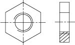 DIN 439-1 (EN ISO 4036) — гайка шестигранная низкая (без фаски)