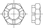 DIN 979 Гайка шестигранная корончатая низкая