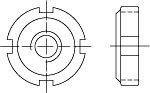 DIN 1804 Гайка круглая шлицевая с метрической мелкой резьбой