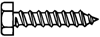 DIN 7976 Саморез шуруп для тонких металлических листов, шестигранная головка, форма С - заострён