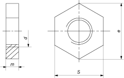 DIN 439-1 гайка шестигранная низкая (без фаски)