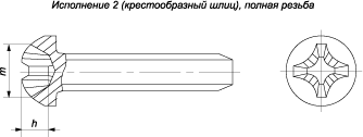 ГОСТ 10621-80 Винты самонарезающие с полукруглой головкой крестообразный шлиц, полная резьба