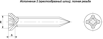 ГОСТ 11652-80 Винты самонарезающие с потайной головкой и заостренным концом, крестообразный шлиц, полная резьба